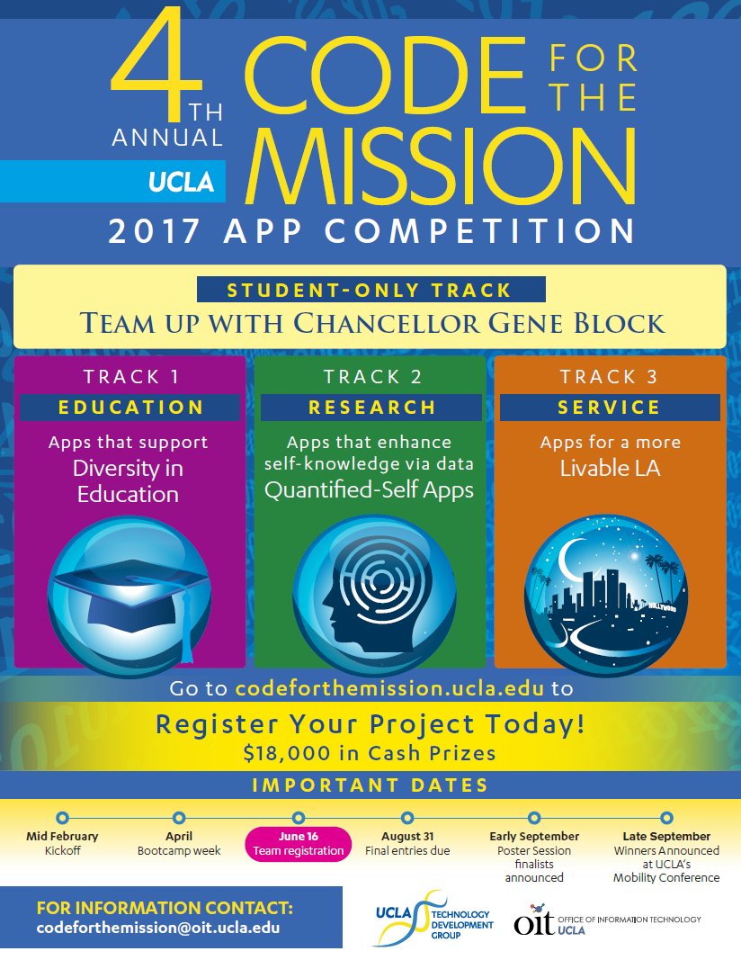 CodeforMission's tweet image. Register for the Team Chancellor prize by this Sat. for a chance to work w/ Chancellor Block on a mobile app! #CFTM ow.ly/iOEc30bC3cG