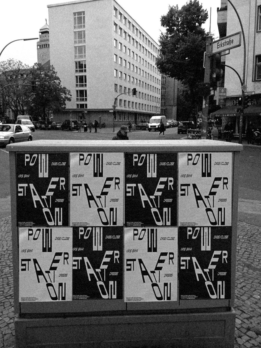 Zeitype's tweet photo. Posters for Power Station MIC release with dane//close – 11 May Sameheads Berlin! #typedesign #neukolln #zeitype https://t.co/b2TWzd77iU
