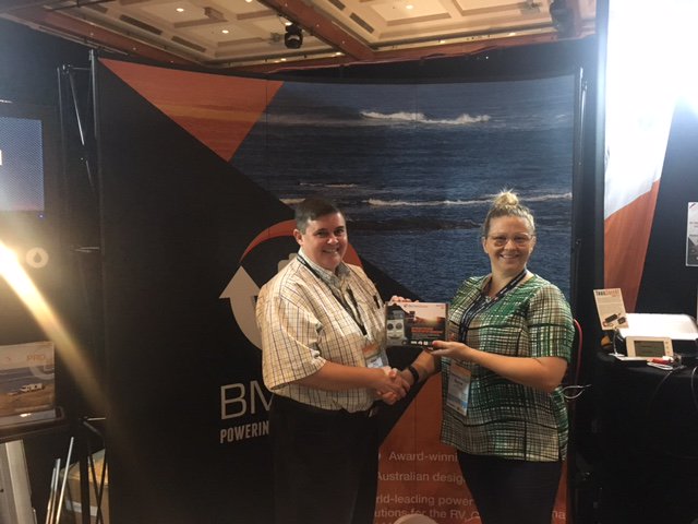 TeamBMPRO's tweet image. Congratulations to Alison from Austin Tourist Park for winning a BMPRO BatteryCheck. Come visit us to be in the draw! #CaravanConf
