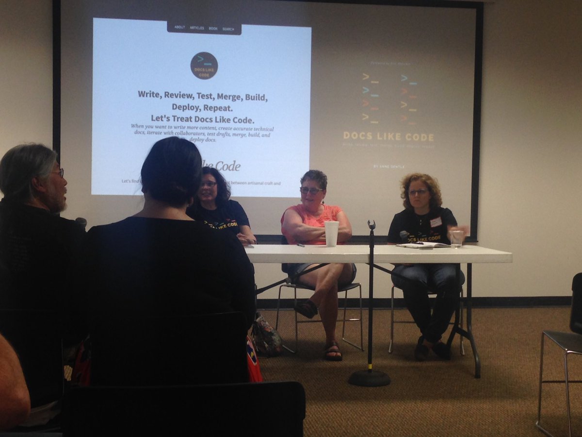 ccbarragan's tweet image. Great takeaways from tonight's @WriteTheDocsATX meet. Thank you @annegentle and panel for your insights! #docslikecode #techcomm