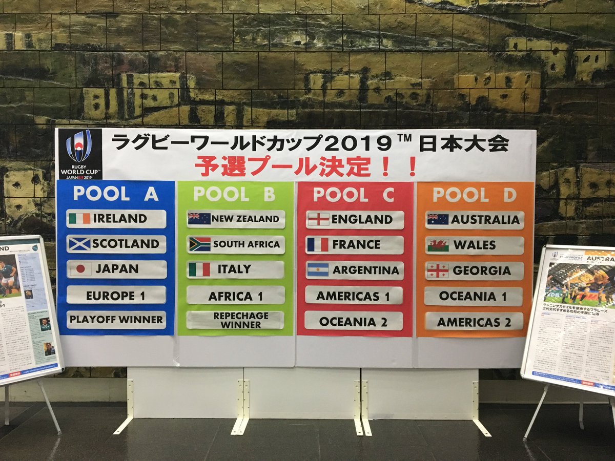 公式 Asianbeat 福岡県が運営するポップカルチャー多言語webサイト Twitterissa 福岡県庁1階ロビーに ラグビーワールドカップ2019日本大会 1次リーグの組み合わせパネルと出場チームの情報を展示してますビ ぜひ チェックしてビ レベルファイブスタジアムに観戦
