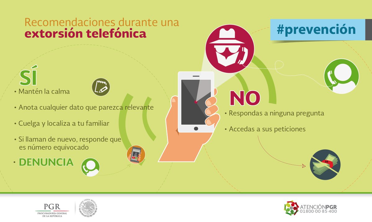 FGR_AIC's tweet photo. #LoJustoEsPrevenir Recomendaciones durante una extorsión telefónica. https://t.co/sYsl7aby00