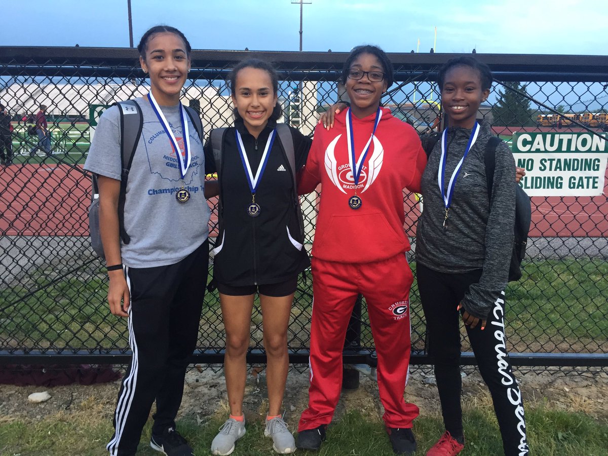 These Lady Cruisers broke the school record in the 4x8 today a OCCs.  Amazing job!! Melanie, Madi, Victoria &amp; Ajeane.