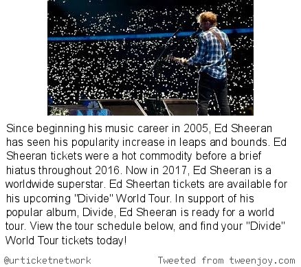 urticketnetwork's tweet image. Concerts: Ed Sheeran Tickets invol.co/cly0S