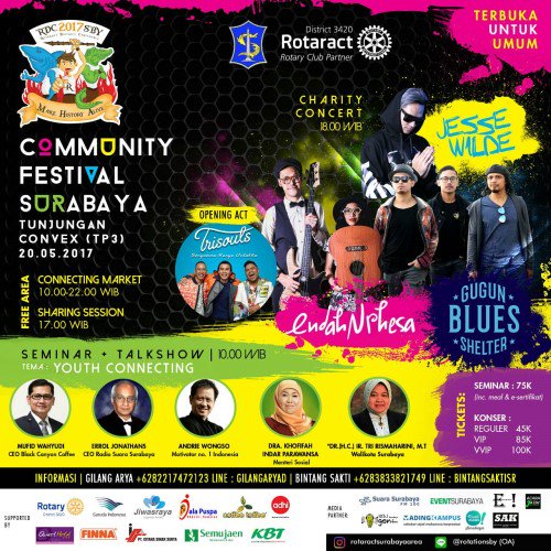 Yukk datang ke acara COMMUNITY FESTIVAL SURABAYA | 20 Mei 2017 | TUNJUNGAN PLAZA CONVEX (TP3) | Info: 082217472123