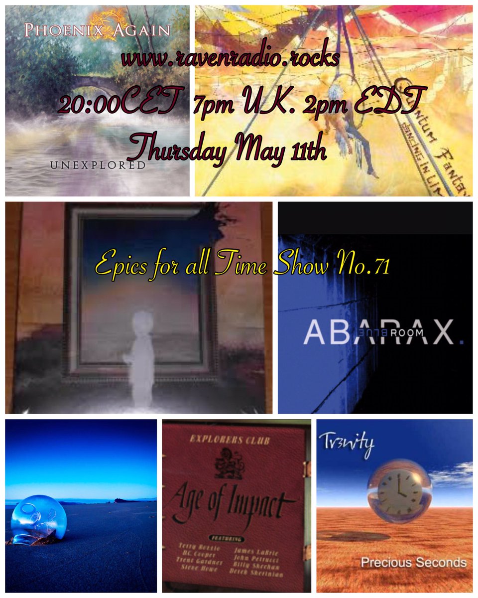 EpicsforallTime's tweet photo. New show today with @ThePhoenixAgain @anubisband @riversidepl https://t.co/9BmcJ3L6mV 20:00CET 7pm UK 2pm EDT @RavenRadio2015 #Prog https://t.co/3JqKr9HkM0