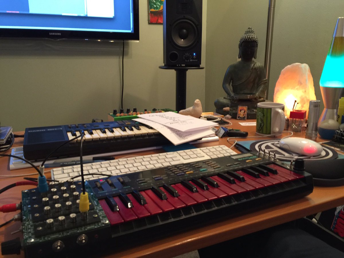 Getting synth tracks ready for acoustic guitar overdubs.