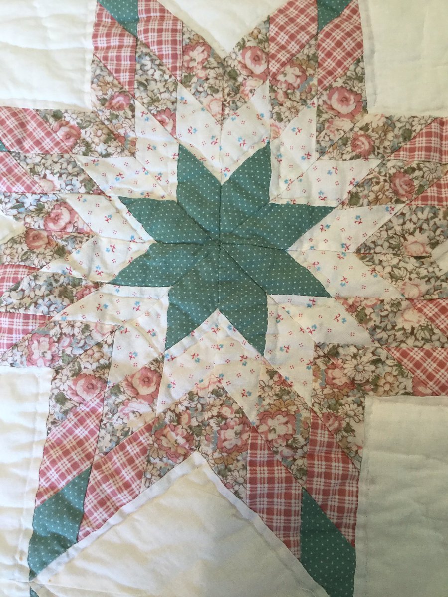 Fabulous old double hand-made patchwork quilt just laundered &amp; fresh as a daisy ready for your bed. Now in my shop etsy.com/uk/shop/hearta…