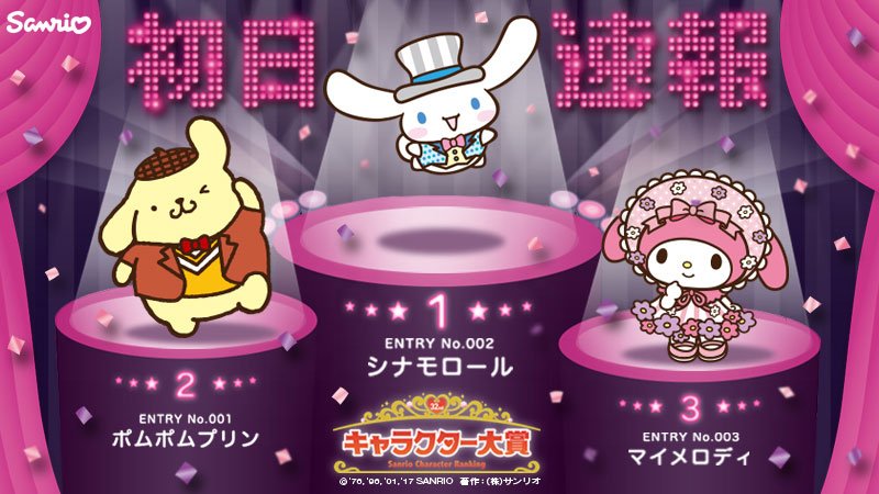 【サンリオキャラクター大賞2017】初日速報1位はシナモン!2位 ...