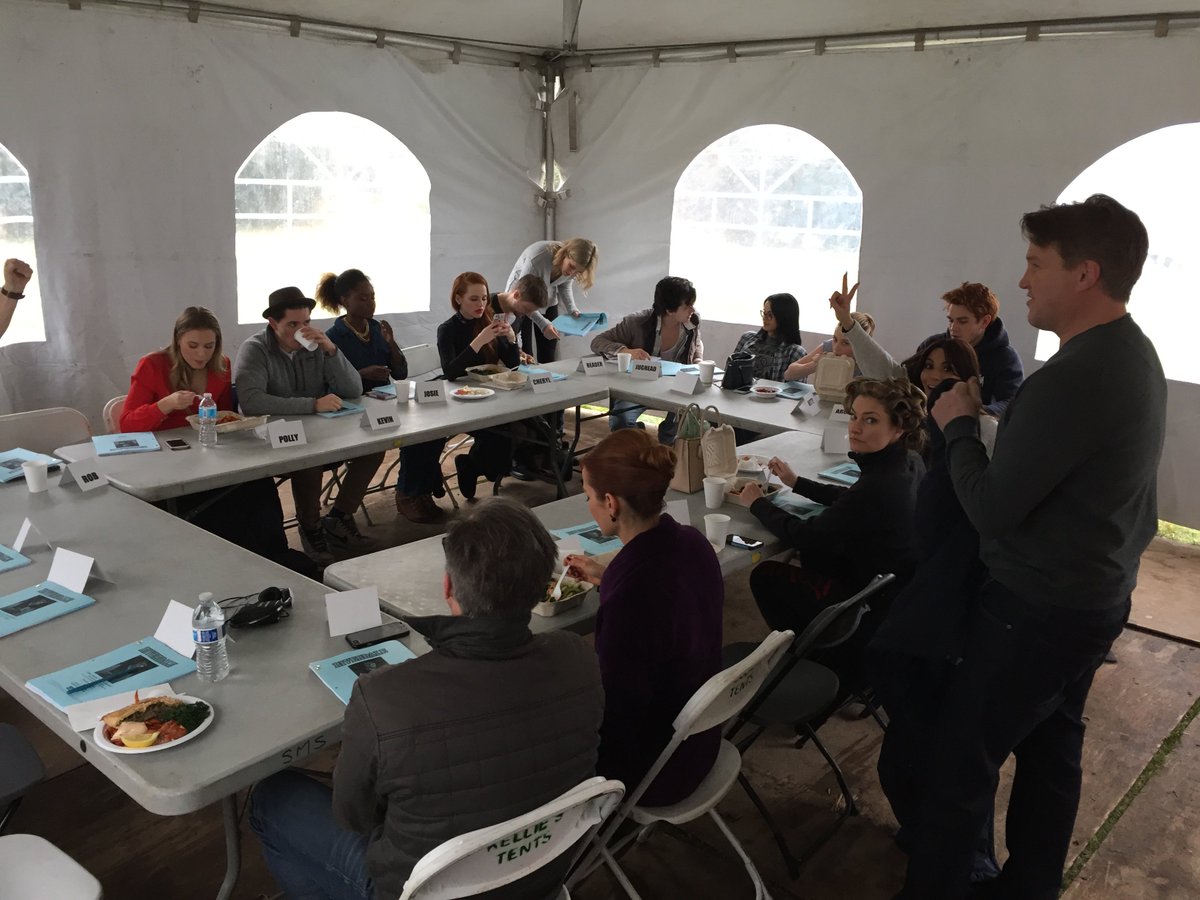 WriterRAS's tweet image. Tomorrow’s the Season 1 finale of #Riverdale. This pic was taken at the tableread. So proud of these lovely folks.