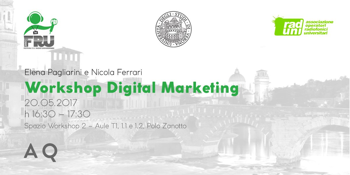 Sabato saremo a #Fru2017 con un workshop su #DigitalMarketing! Stiamo scaldando i microfoni <a href="/UniVerona/">Università di Verona</a> <a href="/FANradio/">FuoriAulaNetwork</a> 🎤