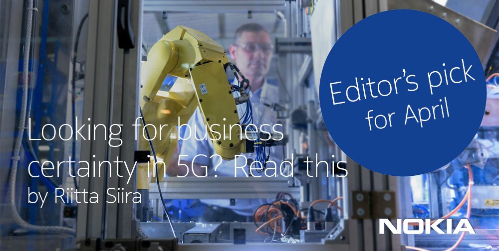 rosssiro's tweet photo. My editor’s pick for blog of the month. April was all about #5G and this one keeps it real with use cases. https://t.co/0cx3LqPXTQ #B5GS https://t.co/W21h2fEd8t