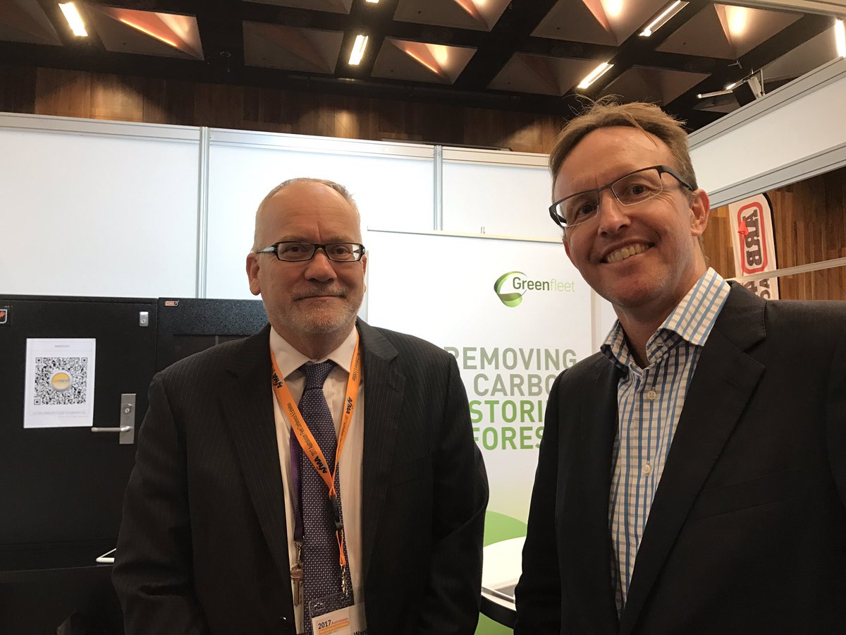 Duncan from <a href="/Smartsalary/">Smartsalary</a> (left) and Justin from <a href="/GreenfleetAust/">Greenfleet</a> on our shared stall at the @AFMAteam Fleet Conference #GreenfleetSupporters