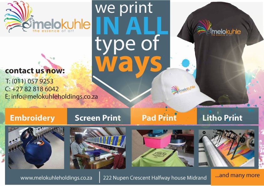 BulbAdvertising's tweet photo. Through our sister company, all your printing requirements can be met!
Hit us up on:
(011) 057 9253
#Brandit!😉 https://t.co/R2I62jF4U9