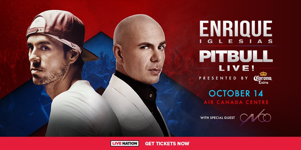 Much's tweet photo. Toronto! Follow/RT for a chance to see @enriqueiglesias and @pitbull at @AirCanadaCentre. Rules: https://t.co/o8pvlRqyaC #EnriquePitbullTour https://t.co/H3gheAQWOm