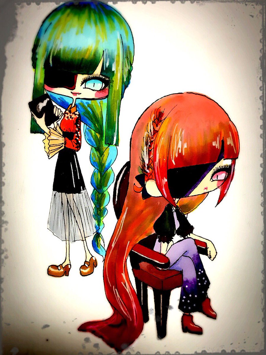 amecan_candy's tweet photo. オリキャラGimy&amp;Leno
色塗りヘタなのでそこはご了承ください(￣▽￣;) #オリキャラ  #Gimy #Leno https://t.co/CMs5xLbx1c