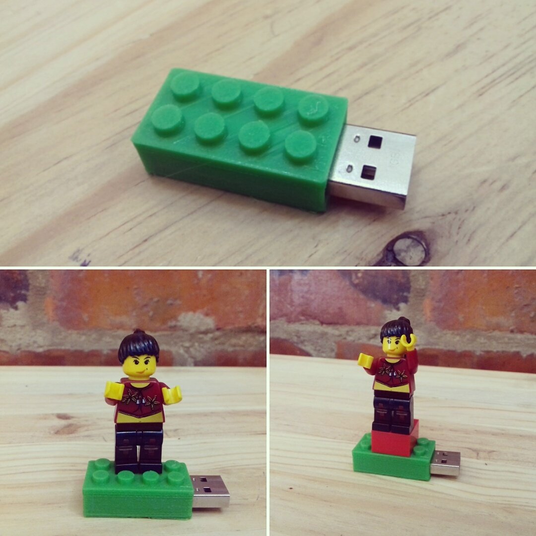 3D printed Lego flash drive. #3dprinting #lego