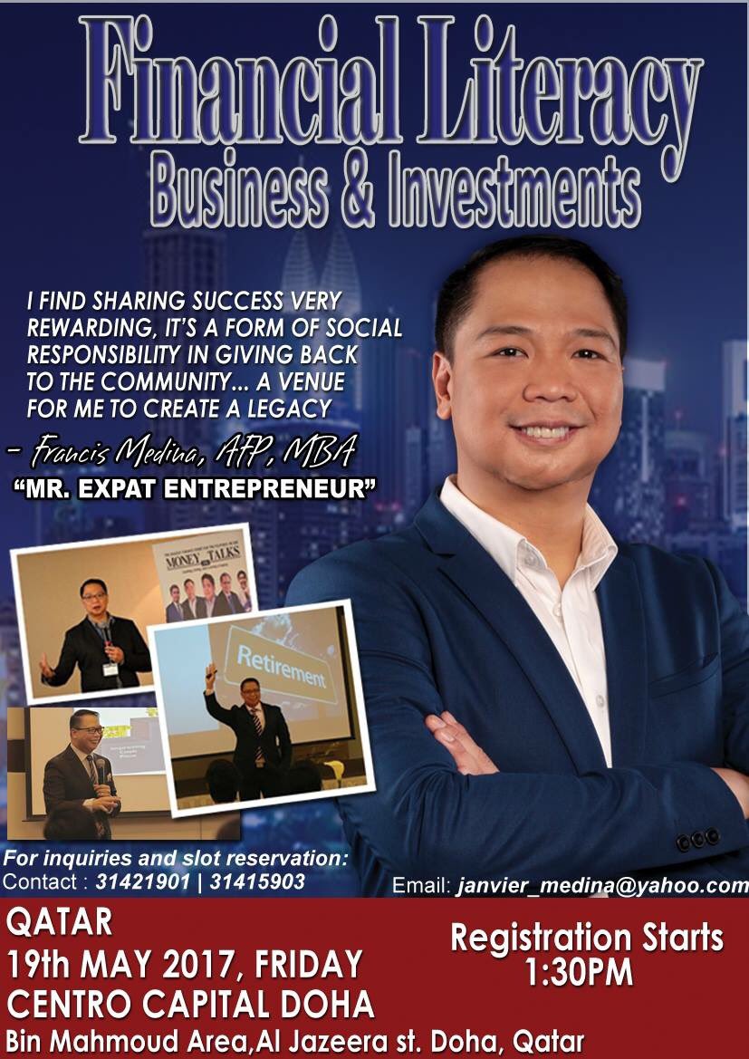 MrExpatEntrep's tweet photo. Doha Repeat!
Due to Insistent Public Demand we are bringing back Financial Literacy: Business and Investments in Doha..Limited Seats Only! https://t.co/tPpP8WDwOy