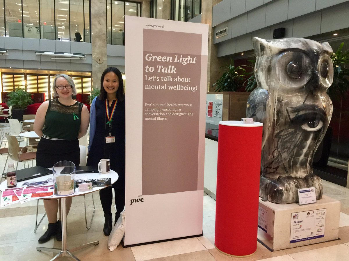 Jacqwho's tweet photo. #mhaw17 #greenlighttotalk day is here! Join us and DAWN in Birmingham to talk about mental wellbeing @PwC_Midlands @DAWNPwCUK https://t.co/1pAJT6KYIJ