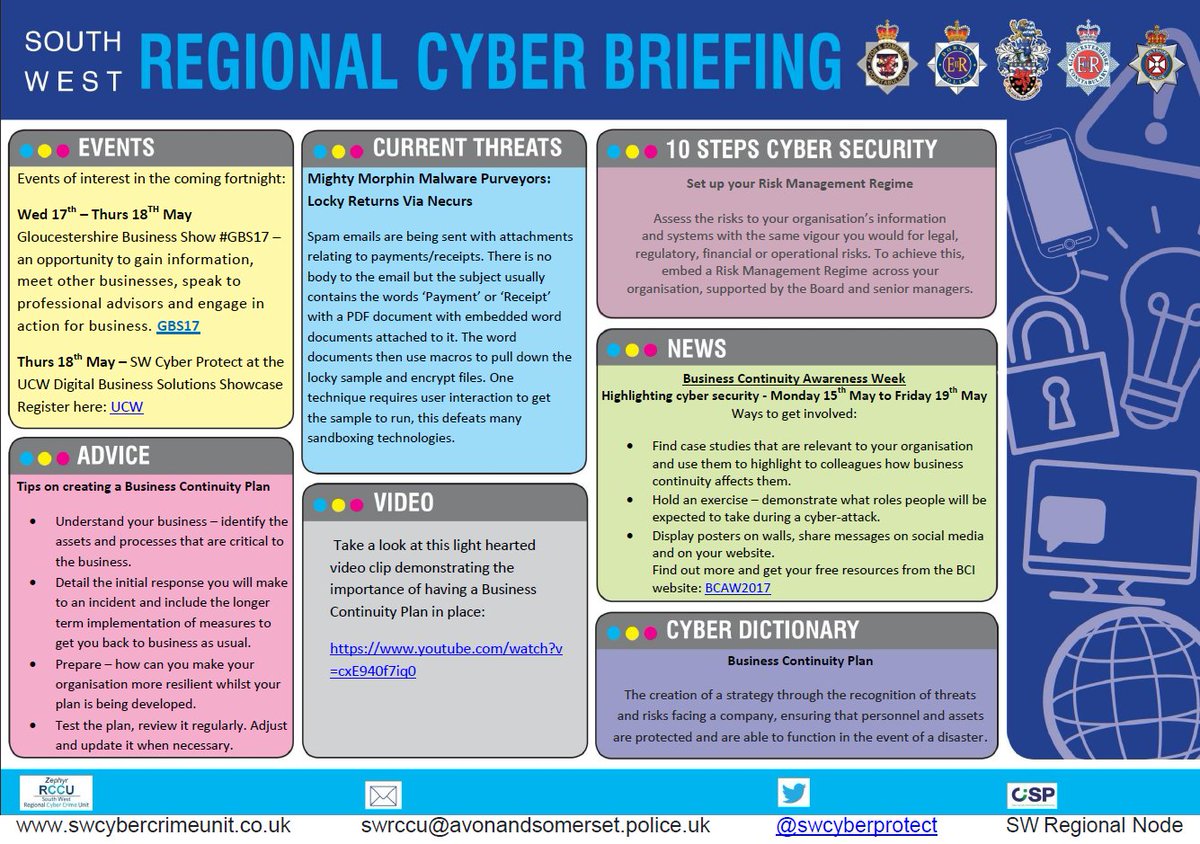 Send us a message if you would like to be added to the distribution list for our Regional Cyber Briefing #cybercrime #protect #southwest