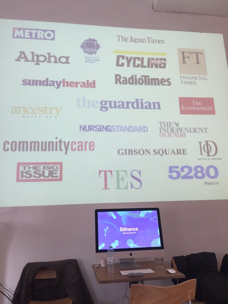BeReviewsBrum's tweet photo. .@iandoddsuk has just started his talk. Here's a few of his clients. #BehanceReviews @Behance https://t.co/9VDztvbc6z