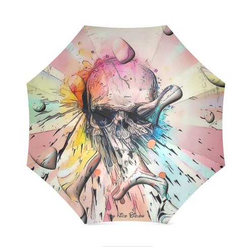 Mr.Raindrop is coming! It's time to chose your favorite foldable #umbrella on <a href="/Artsadd/">Artsadd</a>. Rainbow Skull by Nico Bielow bit.ly/2pn8Zkr