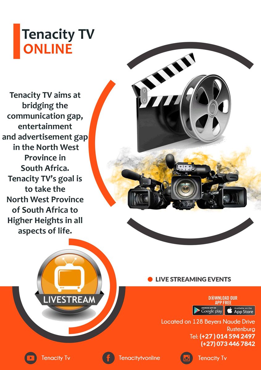 TenacityTv's tweet photo. Tenacity TV aims at bridging the communication gap, entertainment
and advertisement gap in the North West Province
#TenacityTv https://t.co/xgHUanmSMr