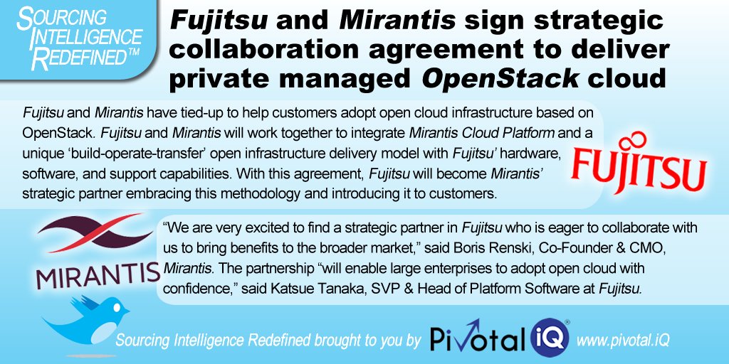 <a href="/Fujitsu_Global/">Fujitsu Global</a>  and <a href="/MirantisIT/">Mirantis</a> have tied-up to help customers adopt #open #cloud infrastructure based on #OpenStack