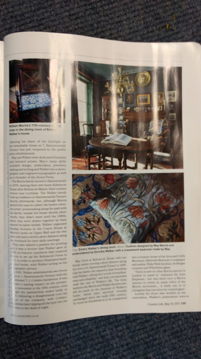 Great four page feature on May Morris and Emery Walker in this week's Country Life.<a href="/Countrylifemag/">Country Life</a> #Arts&amp;Crafts #Hammersmith