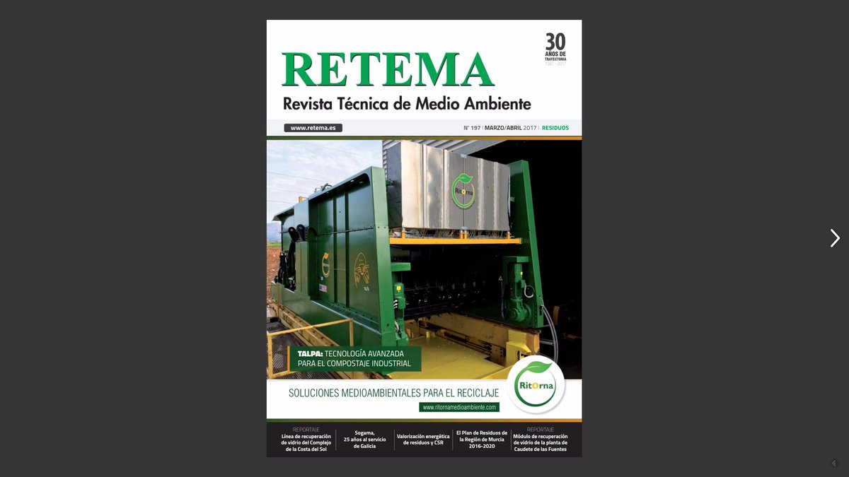 RevistaRETEMA's tweet photo. 🔴💻 Edición digital ya disponible! Nº 197 Marzo/Abril 2017 Especial #Residuos ♻️   https://t.co/PBuF34yXsz https://t.co/34whtsCTXI