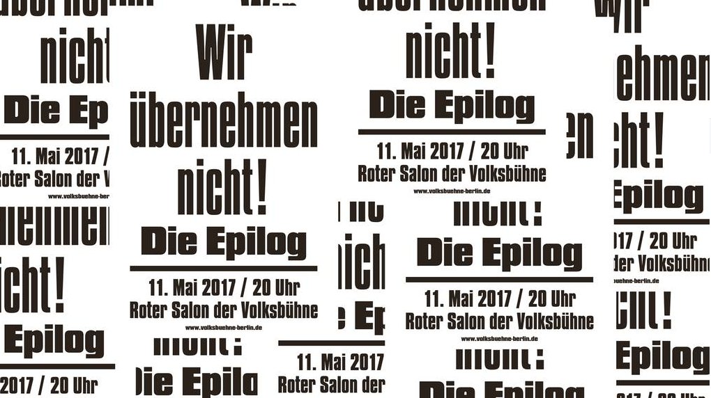 die_epilog's tweet photo. ist ja nicht so, dass ihr heute nichts vor hättet! 20 uhr // roter salon // @Volksbuehne // #dieepilog live https://t.co/ia6BO36ZaJ https://t.co/NNP14RWVB0