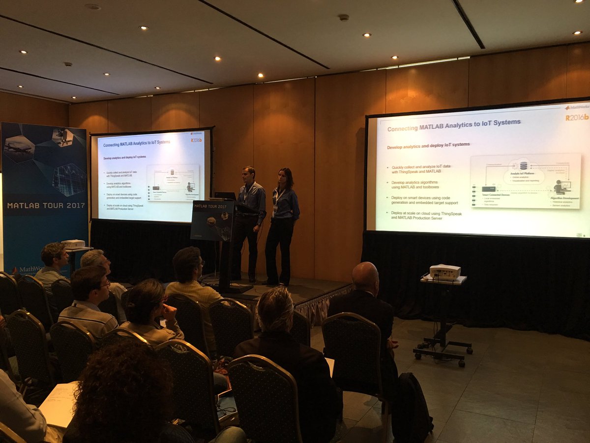 mathinking's tweet image. Recoge datos de tus sensores, desarrolla algoritmos y conéctalos con @thingspeak #MATLABTour17 Novedades de #MATLAB y #Simulink