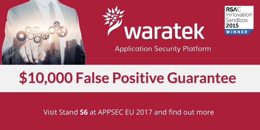 waratek's tweet image. @AppSecEU learn how to secure new and legacy applications from known and unknown vulnerabilities and exploits #NoCodeChanges Visit Stand S6