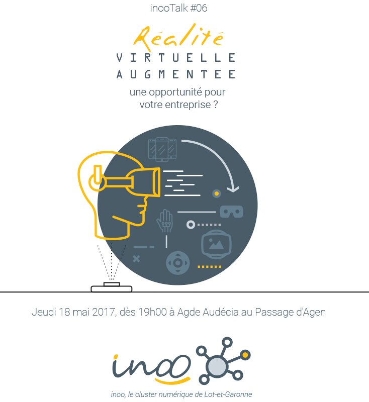 📢 RDV le 18/05 pour notre 6ème #inooTalk dédié à la #RéalitéVirtuelle et à la #RéalitéAugmentée ! Inscriptions ➡️ invitations@inoo.io #RA