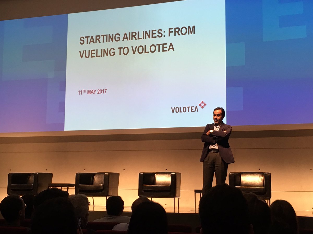 BCNStartupCity's tweet photo. Carlos Muñoz, founder of Vueling and CEO of Volotea shares the story of how he created 2 airlines! #ScaleUpSummit2017 https://t.co/62x0A114P1