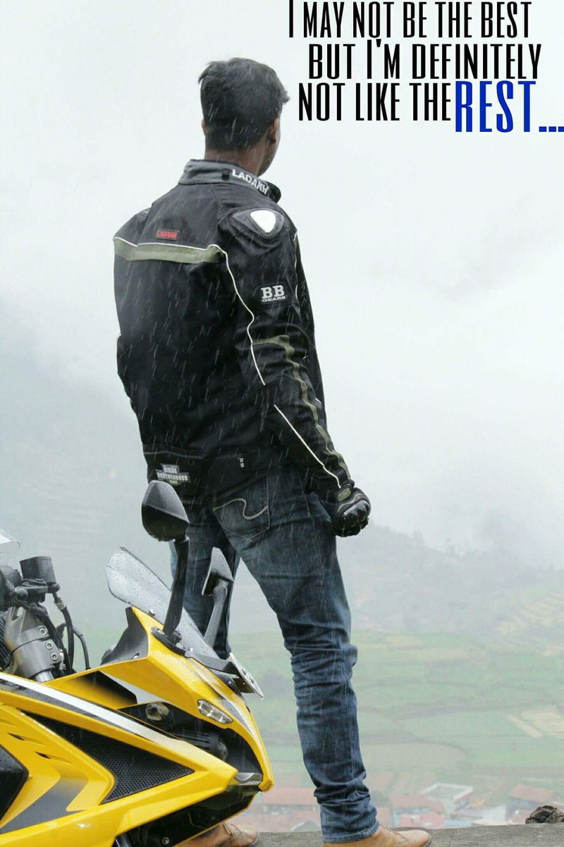 Bikinghood's tweet photo. John from Cbe is njoying pre monsoon showers amidst Summer 
As all Bikers wait for the Monsoon.!!
#bikingbrotherhoodgears #bbgears #bbladakh https://t.co/Qdv9Qtw9H8