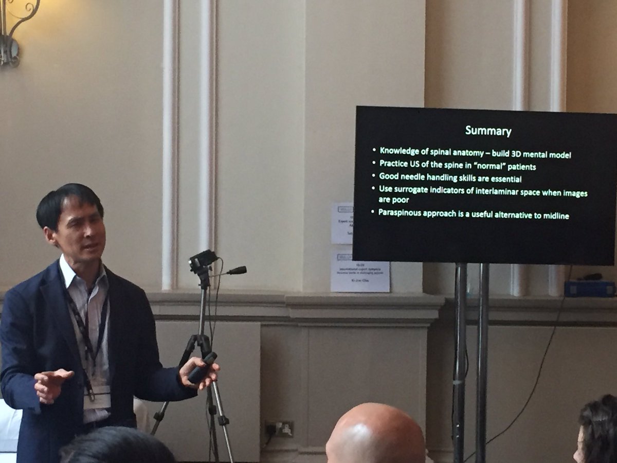 #RAUK17 Jinn discussing the finer points of US Neuroaxial. <a href="/KiJinnChin/">Ki Jinn Chin</a>