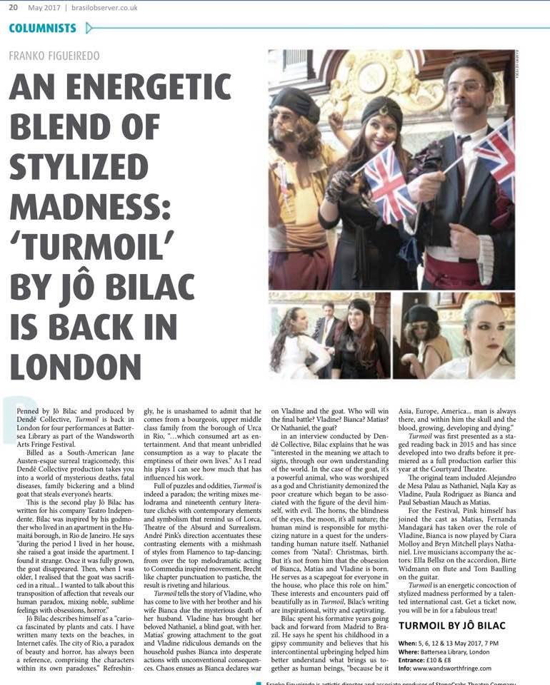 Only 2 days left for Turmoil @wwfringe This Friday and Saturday at 7:00pm! #actorslife #musicislife #flamenco #BlindTapdancingGoats