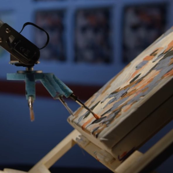 VanArman's tweet photo. #NVIDIA just released video about state-of-the-art in #AI that includes one of my #painting #robots. https://t.co/PTXlDqc70Y #cloudpainter https://t.co/GzJSu69y3P