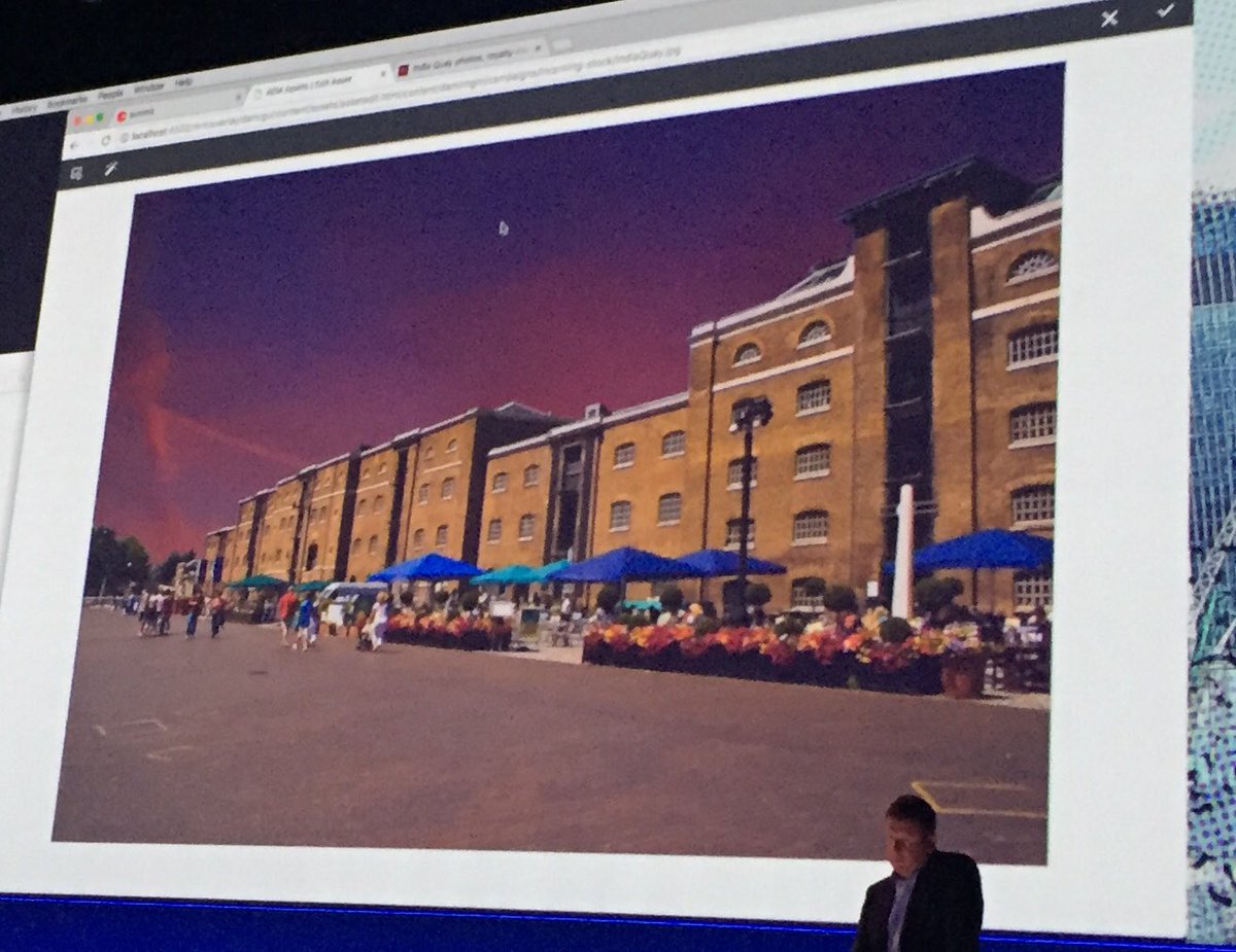 Digit_Alex's tweet image. Meghan Falter explaining that the sky is not the limit at #AdobeSummit #SkyReplace