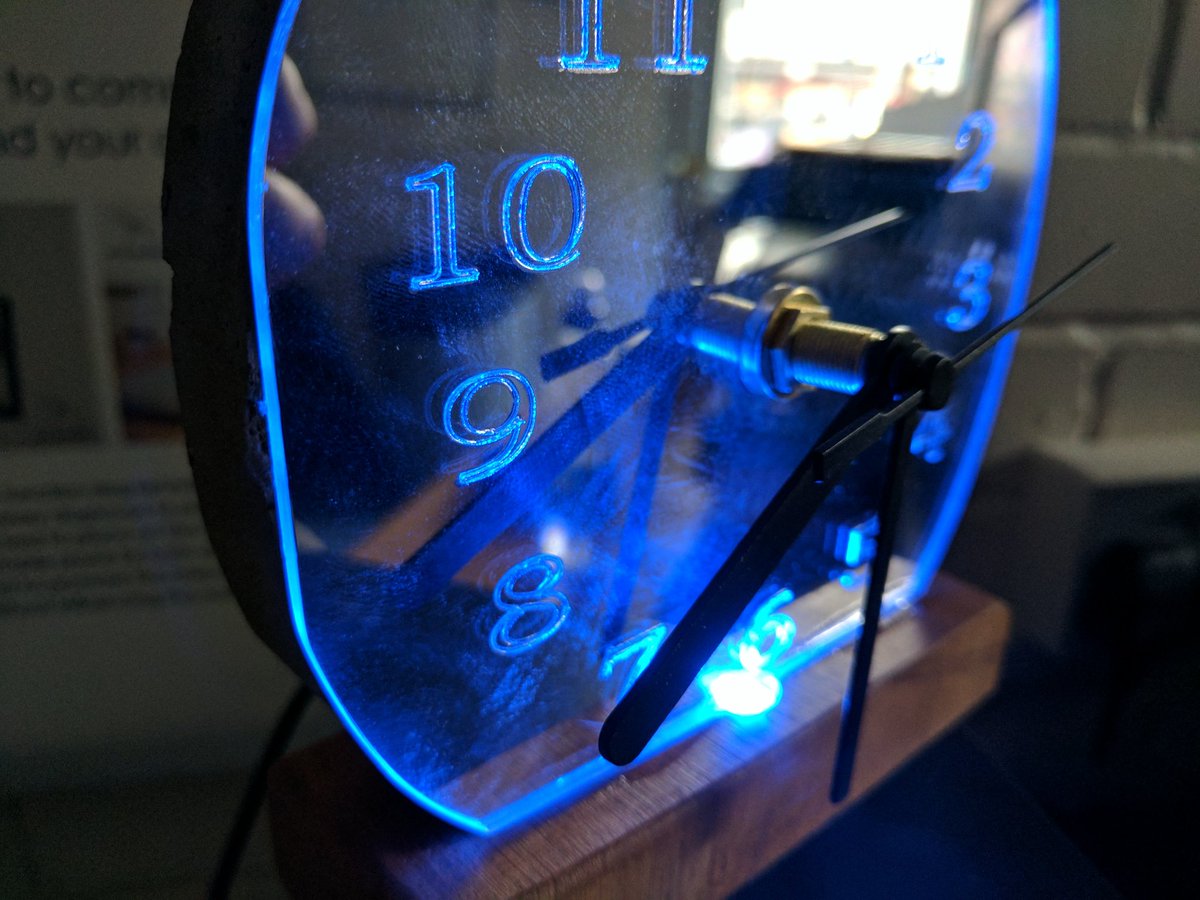 Lovely mood changing concrete clock/lighting product from Freya in year 9! Lots of skills and processes. <a href="/Kitronik/">Kitronik</a> <a href="/AddSharks/">JustAddSharks Lasers</a> <a href="/kerry_truman/">Kerry Truman #NTUmakers</a>