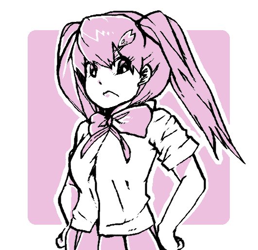 ツインテールの女の子描きました。 