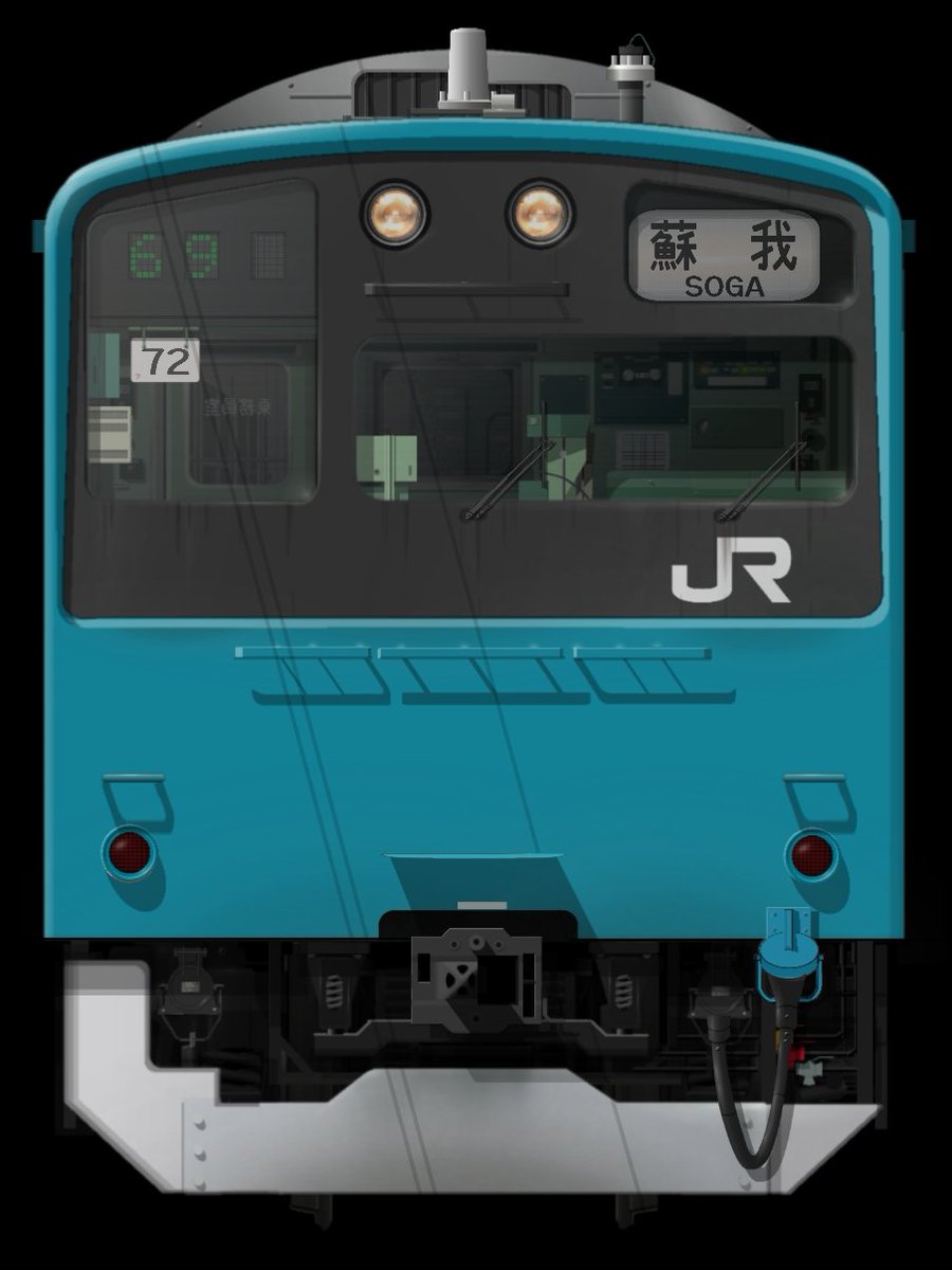 201系ｹﾖ車(京葉線)を描きました。 海沿いを走る青い201系。JR東管内で