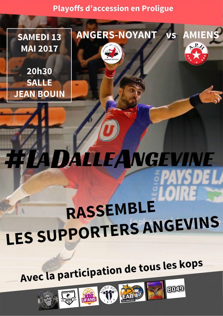 Rendez-vous salle Jean Bouin samedi soir les Angevins !
#TeamSportAngers #BigGame #LaDalleAngevine 
🤾‍♂️👊🔴🔵🔥 🔽