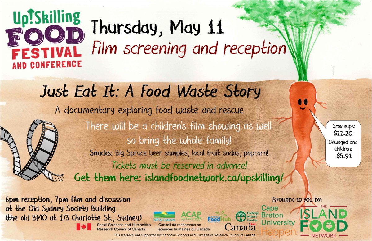 CBFoodAction's tweet photo. Food film tonight! Big Spruce samples, popcorn, and good chats. 6pm, 173 Charlotte Street. Tickets at door! #upskillingcb @cbuniversity https://t.co/wmvonA8VvZ
