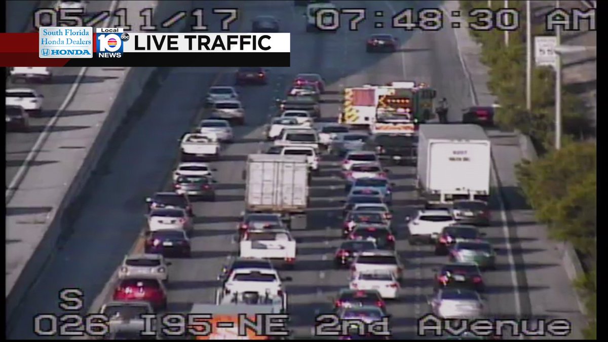 Crash on I-95 SB approaching Turnpike #traffic https://t.co/IjuR1RSm5L