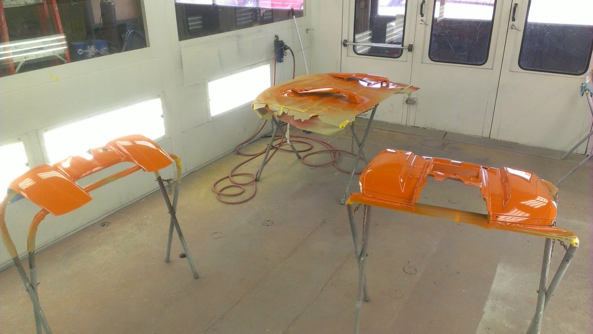 JelCollision's tweet photo. In collaboration with Auto Mechanics to get the four wheeler looking nice! #SATA #GMTangierOrange https://t.co/pIulApT4FV