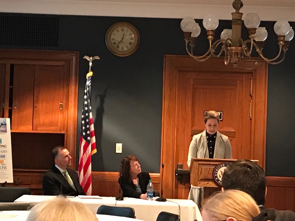AlecJStone's tweet photo. @SBmiyamoto PhD RN introduces senate briefing on nursing workforce and research #NCNursesWeek #NurseScience https://t.co/RqsHCFwkYU