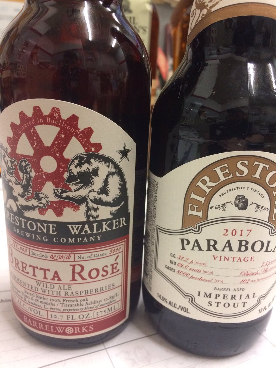 PearlStreetVT's tweet photo. Got a limited amount of Parabola and Bretta Rosé from @FirestoneWalker today https://t.co/dpKHMxVUrT