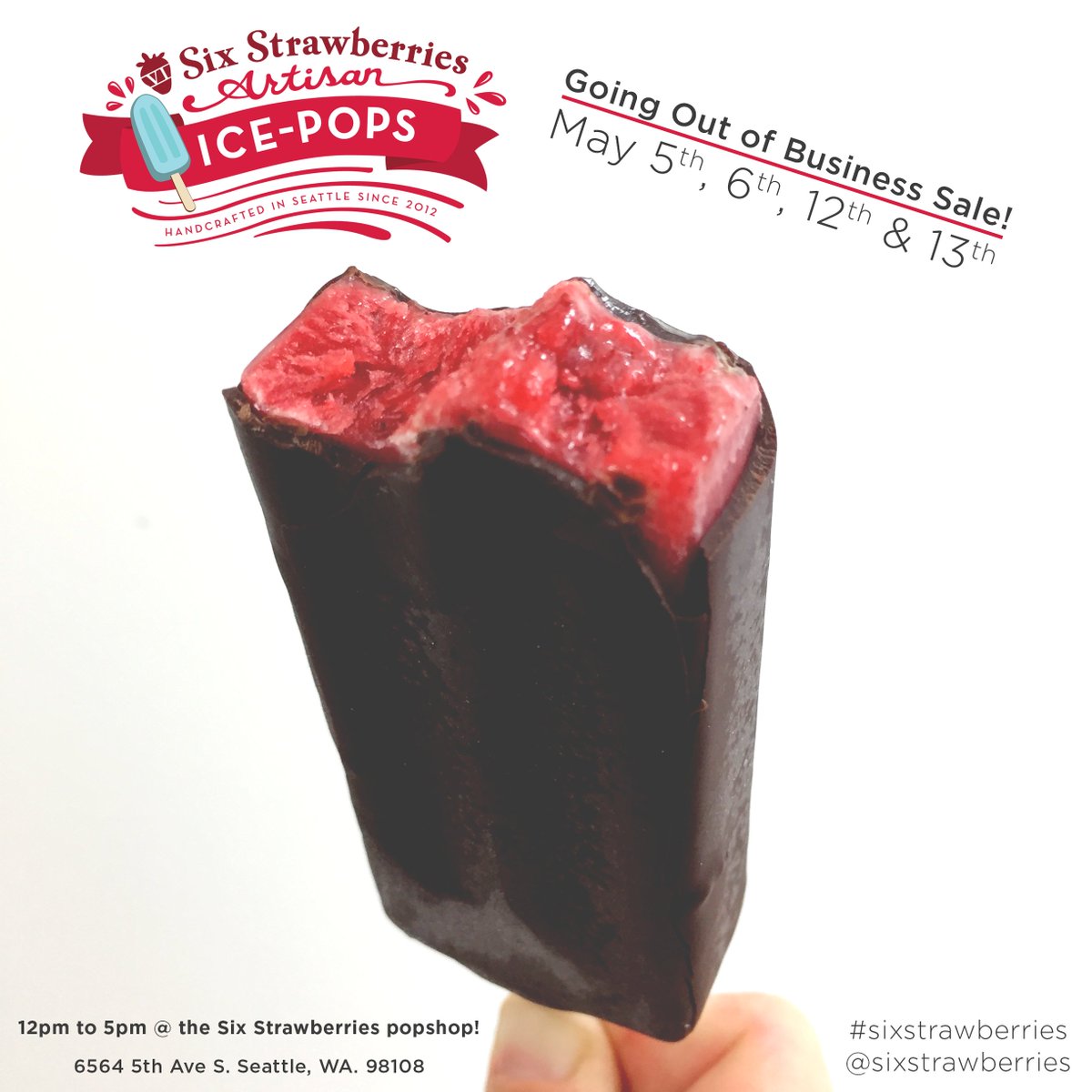 SixStrawberries's tweet photo. Seattle's first local popsicle company is closing after 5+ years! Please help us to get word out - https://t.co/lUI5D86CWQ https://t.co/m7IKLwHiNZ